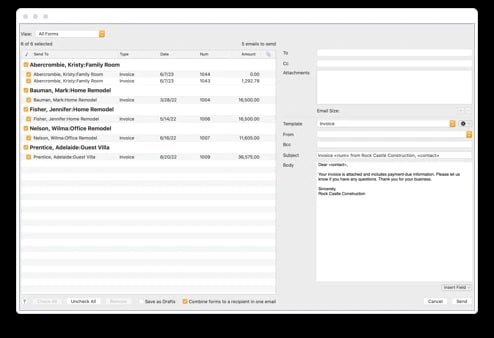 Combine invoice emails - Screenshot Image