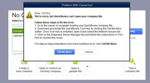 QuickBooks error message 6175, 0 - Image