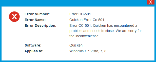QuickBooks Error CC-501 - Screenshot Image