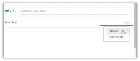 Upload your data file in Intuit - Screenshot Image 1