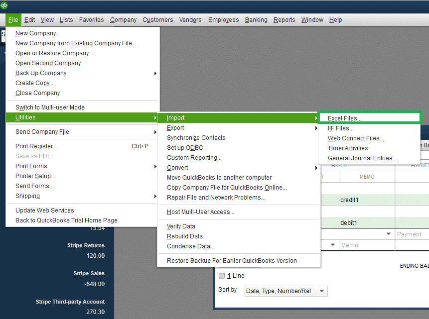 Import Excel Files in QuickBooks desktop - Screenshot Image