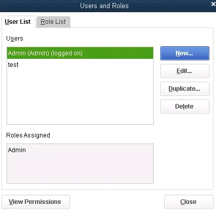 Set-up users and roles - Screenshot Image