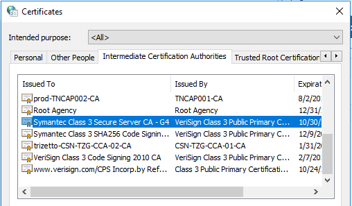 Symantec class 3 server CA-G4 - Screenshot Image