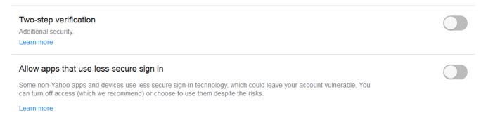 Turn on the Two-step verification - Screenshot Image
