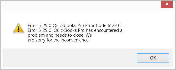 QuickBooks Error 6129 - Screenshot Image