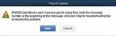 QuickBooks Error Code PS032 - Screenshot Image