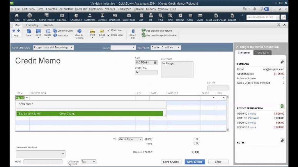 Write Off Bad Debts in QuickBooks Desktop - Screenshot Image