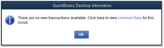 No new transactions when importing web connect files - Screenshot Image