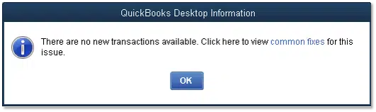 No new transactions when importing web connect files - Screenshot Image