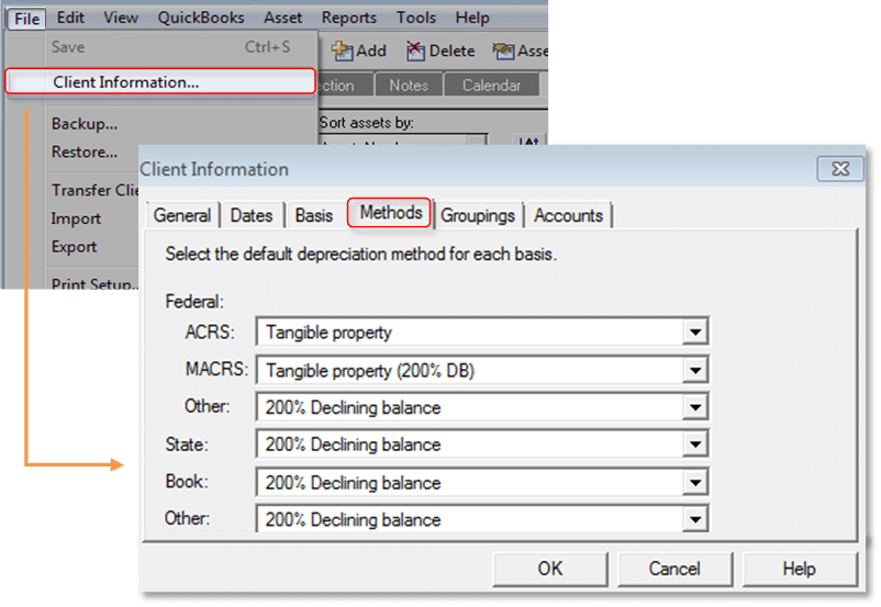 Change or add depreciation method or setting - Image