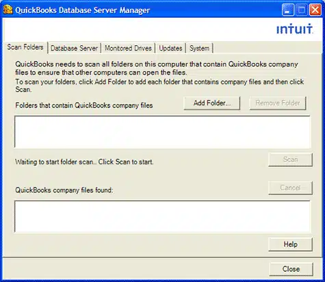 QuickBooks Database Server Manager Tool - Screenshot