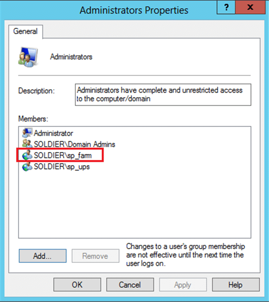 Change Admin Properties - Screenshot Image