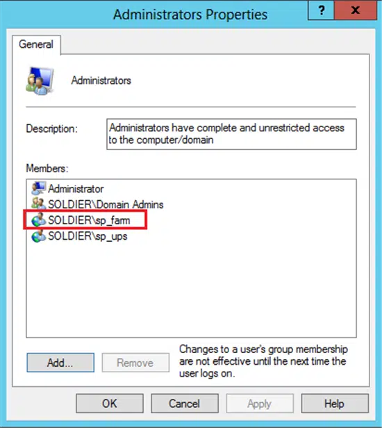 Change Admin Properties - Screenshot Image