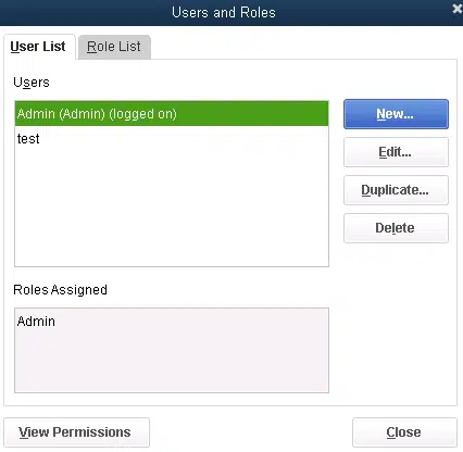 Set-up users and roles - Screenshot Image
