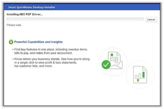 Installing ABS PDF driver in QuickBooks - Screenshot Image