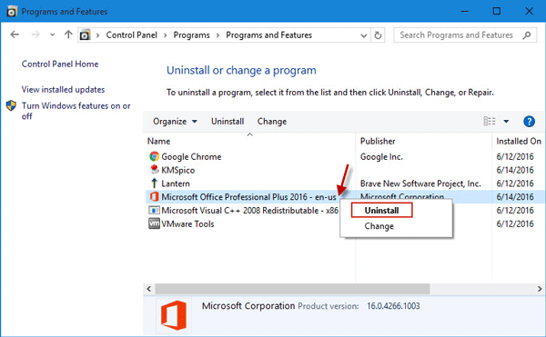 Uninstall office - Screenshot Image