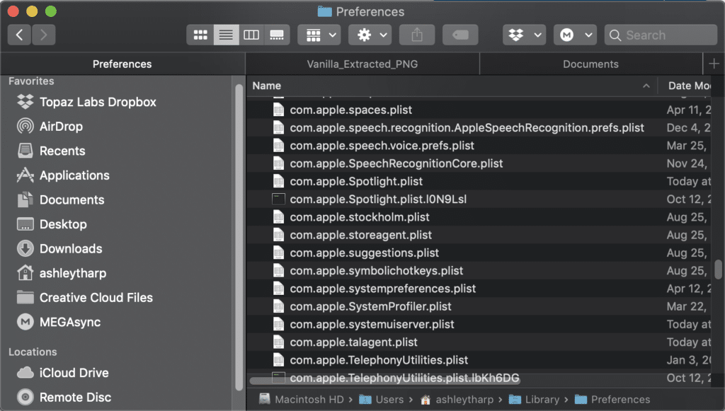 Delete User .plist files - Screenshot Image