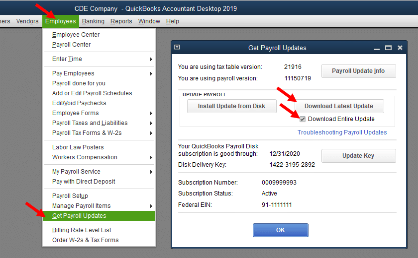 Get payroll updates - Screenshot Image