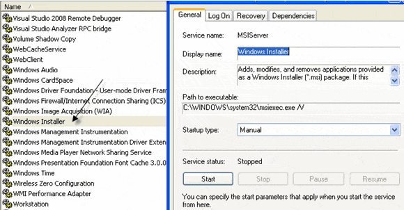 Locate the windows installer - Image