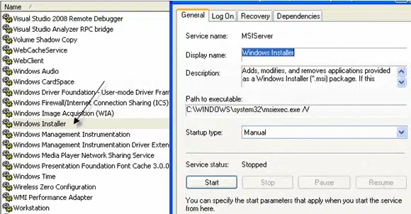 Locate the windows installer - Image