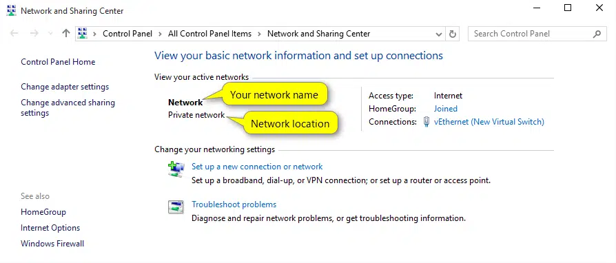 Public network, domain and private network - Image