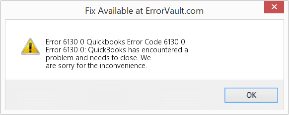 QuickBooks Error 6130 - Screenshot Image