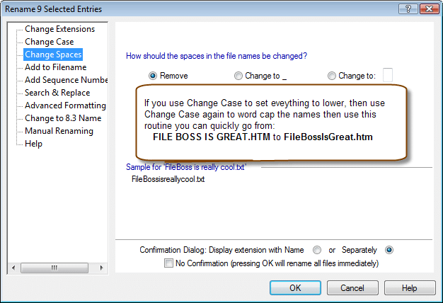 Deletion of spaces after the company name - Image