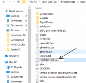 Rename the the QBPrint.QBP file - Image