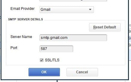 SMTP Server Details - Screenshot Image