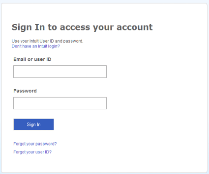 Intuit Login credentials - Image
