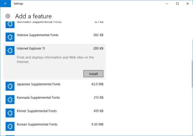 Re-install Internet Explorer - Image