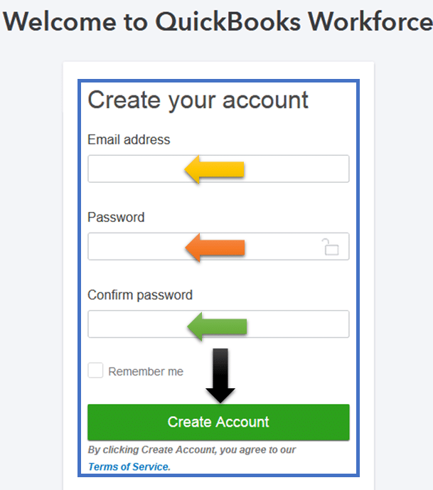 Logging in to the Intuit account in QuickBooks - Screenshot