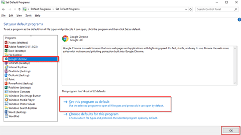 Set Google Chrome as your default browser - Image 3
