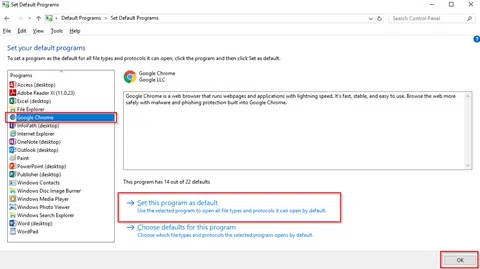 Set Google Chrome as your default browser - Image 3