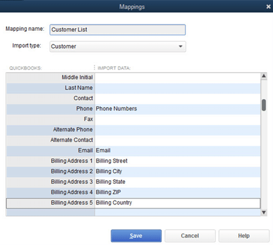 Mapping QuickBooks - Image