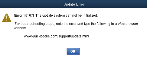 QuickBooks Update Error 15107 - Image