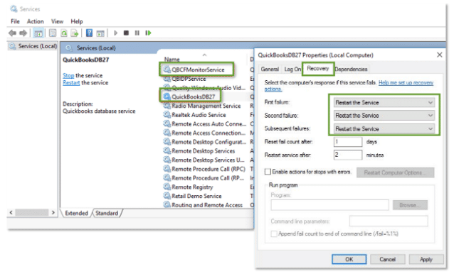 QuickBooksQBXX Recovery Tab option - Screenshot.