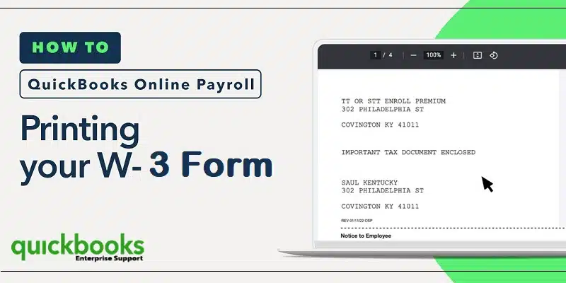Print W-3 Form in QuickBooks Desktop and Online - Featuring Image