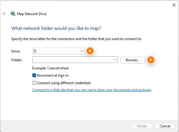 Map the network drive - Image