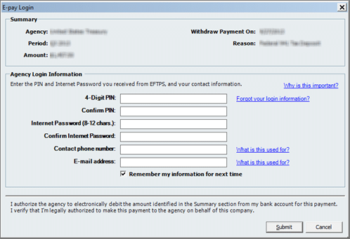 E-pay 940 and 941 in QuickBooks Desktop - Image