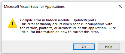 Client Ready Reports Compile Error in QuickBooks - Image