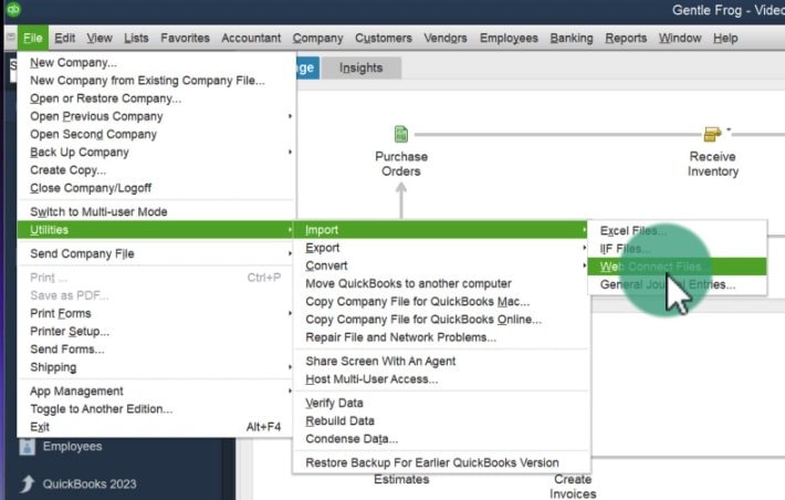 Import web connect files - Image