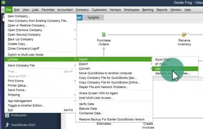 Import web connect files - Image
