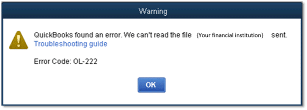 QuickBooks Error OL-222 - Image