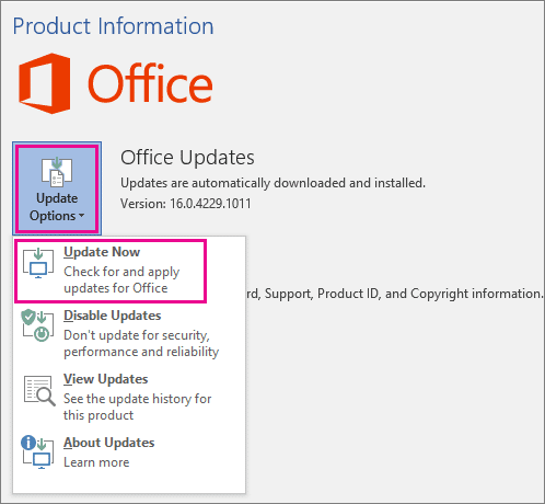 Update M.S Excel - Image