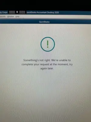 QuickBooks Something’s not quite right error - Image