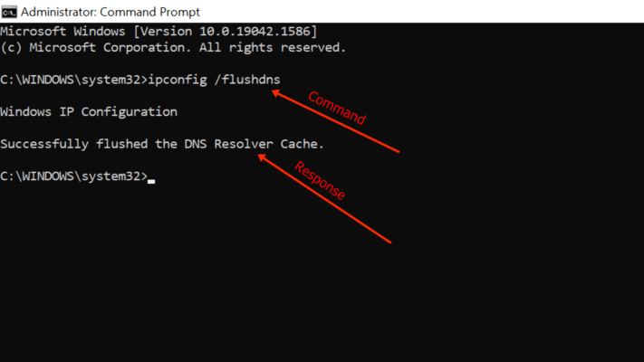ipconfig - flushdns command - Image