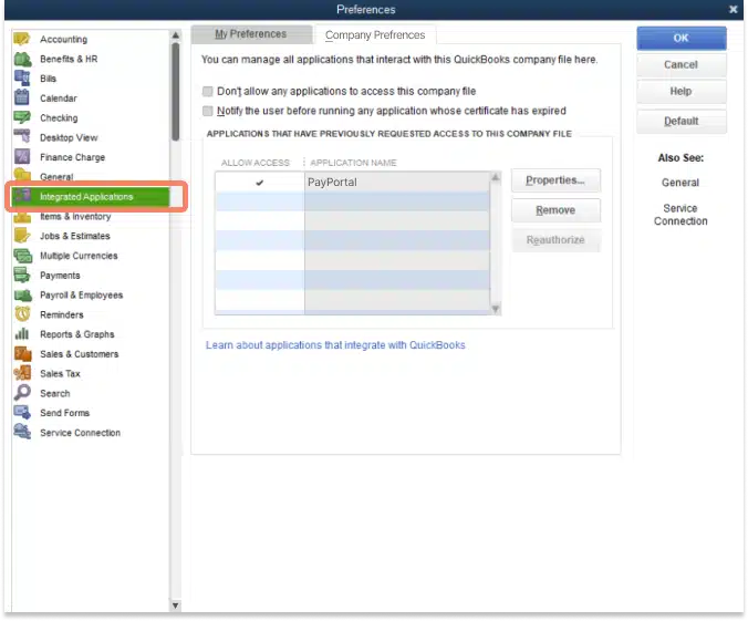 Integrated Applications option - Image