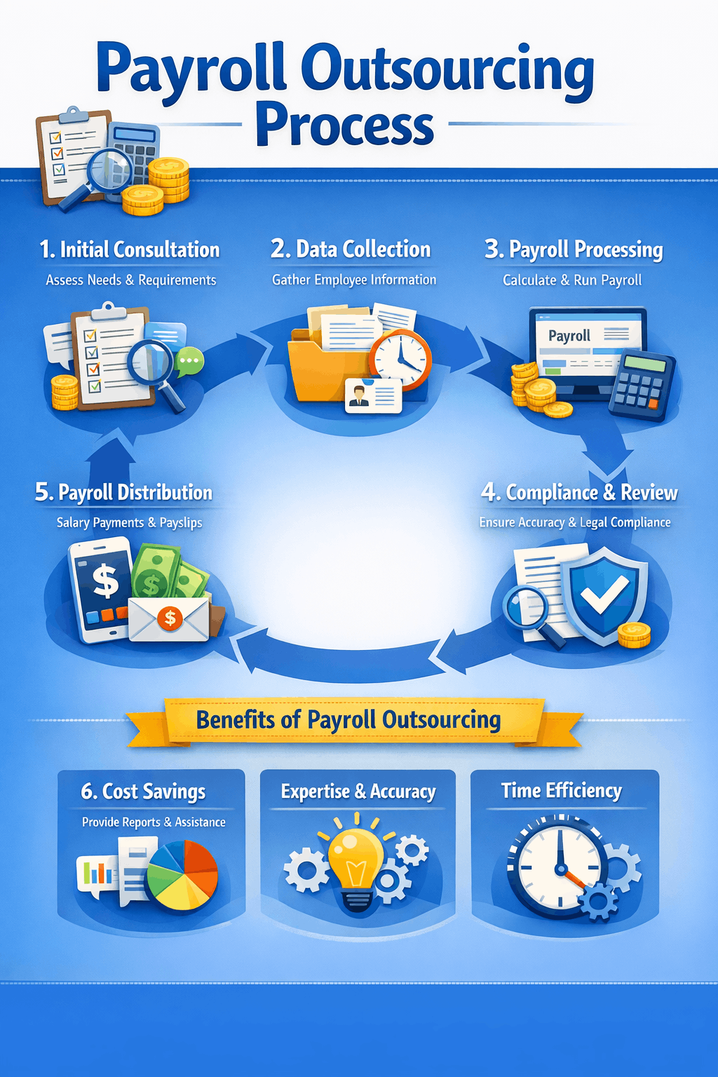 Payroll Outsourcing Process - Infographic Payroll Outsourcing Process - Infographic