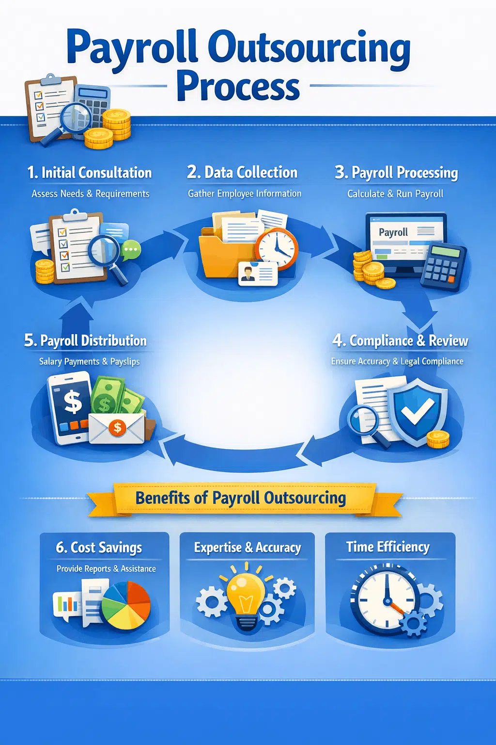 Payroll Outsourcing Process - Infographic Payroll Outsourcing Process - Infographic